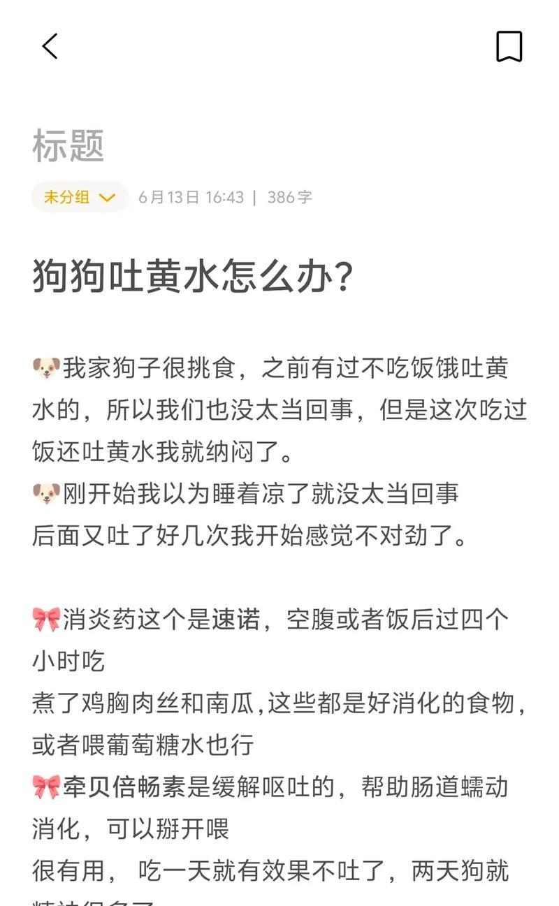 小狗频繁呕吐的原因与解决方法