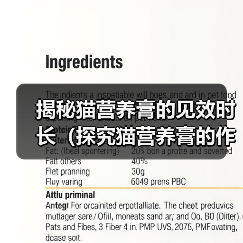揭秘猫营养膏的见效时长（探究猫营养膏的作用和效果，了解宠物猫所需的摄入时间）（图2）